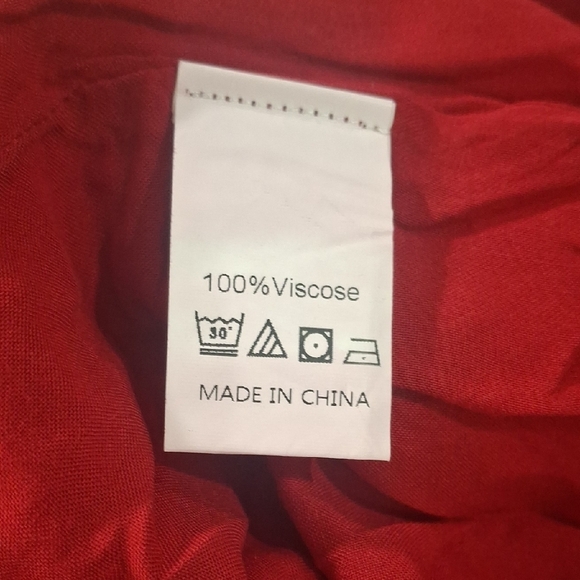 Red Patterned Women's Dress Size L - Picture 12 of 12